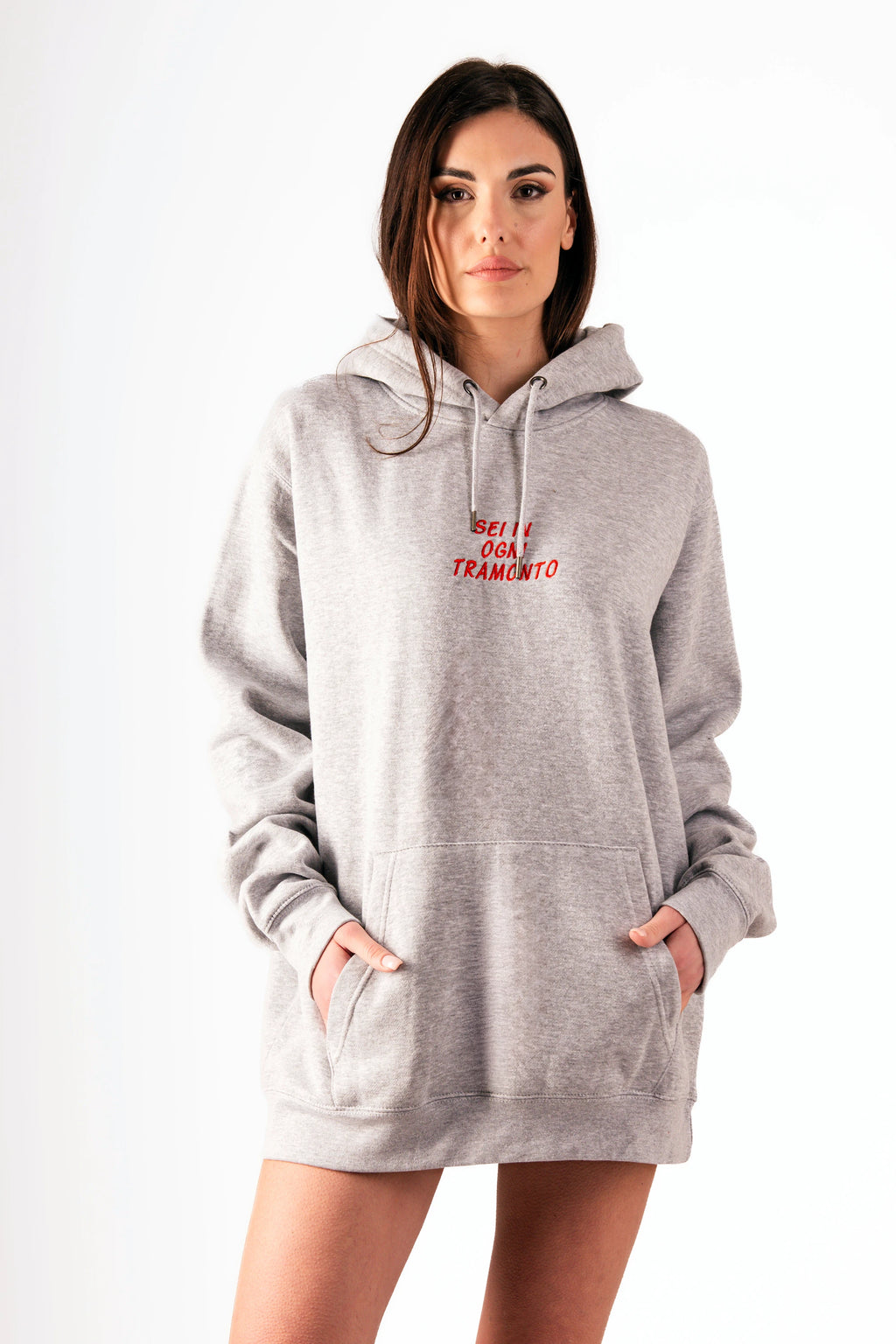 Felpa "Sei in ogni tramonto" grigio
