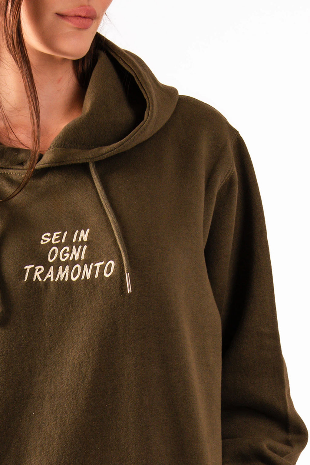 Felpa "Sei in ogni tramonto" verde