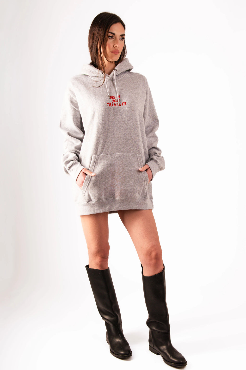 Felpa "Sei in ogni tramonto" grigio