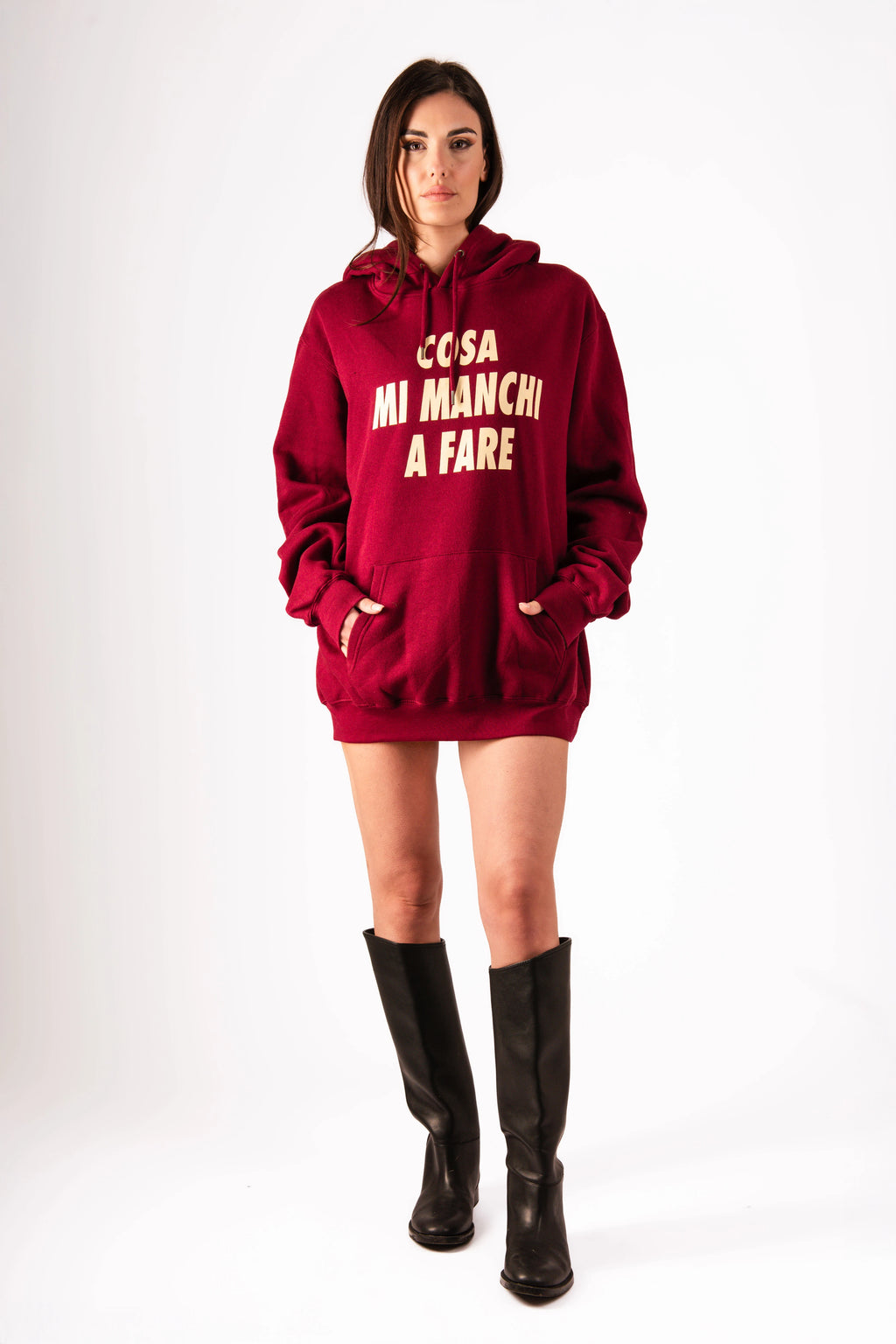 Felpa "Cosa mi manchi a fare?" Bordeaux