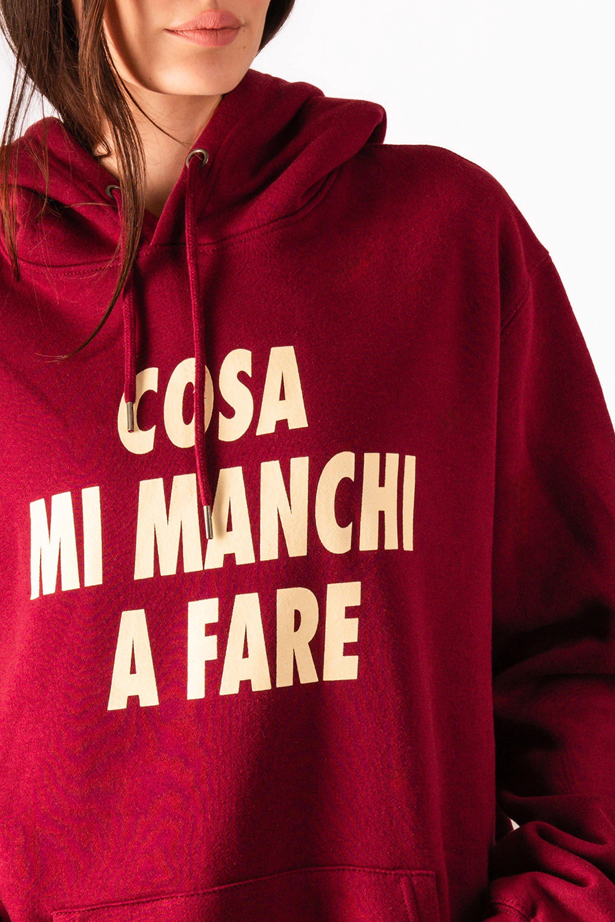 Felpa "Cosa mi manchi a fare?" Bordeaux