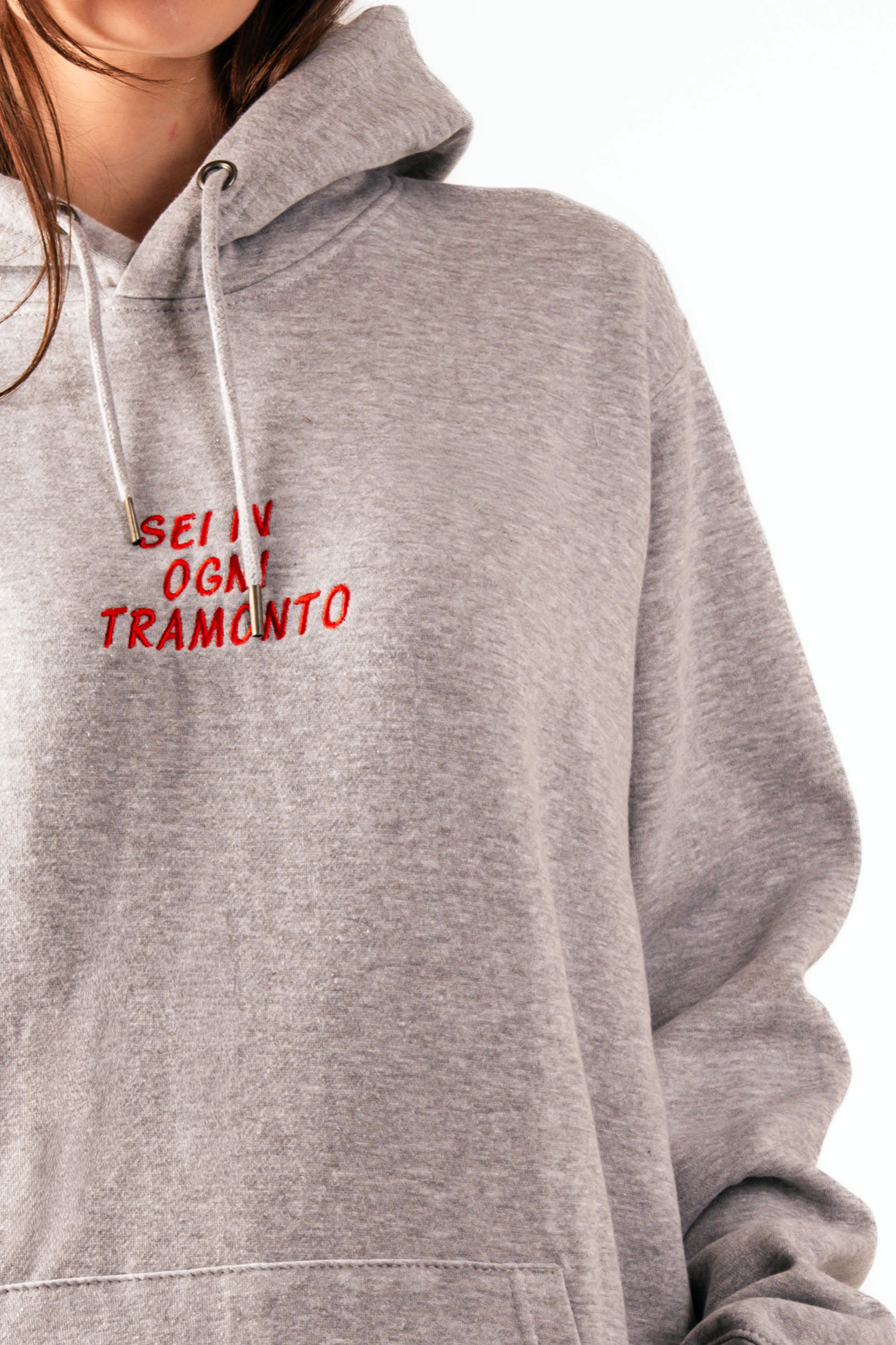 Felpa "Sei in ogni tramonto" grigio