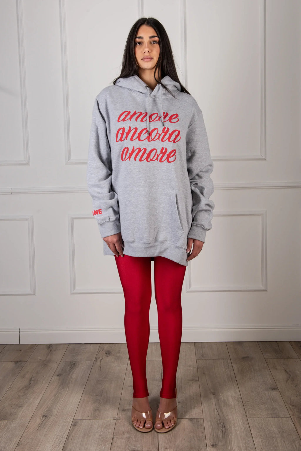 Felpa "AMORE ANCORA AMORE" Grigia