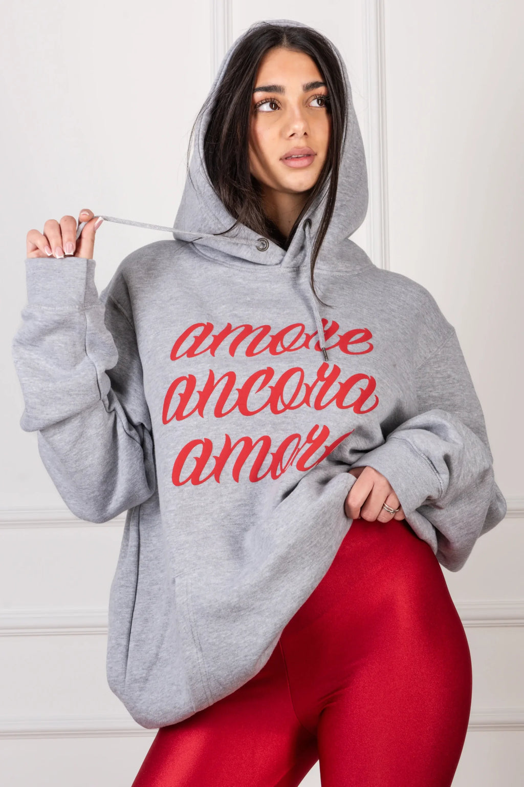 Felpa "AMORE ANCORA AMORE" Grigia