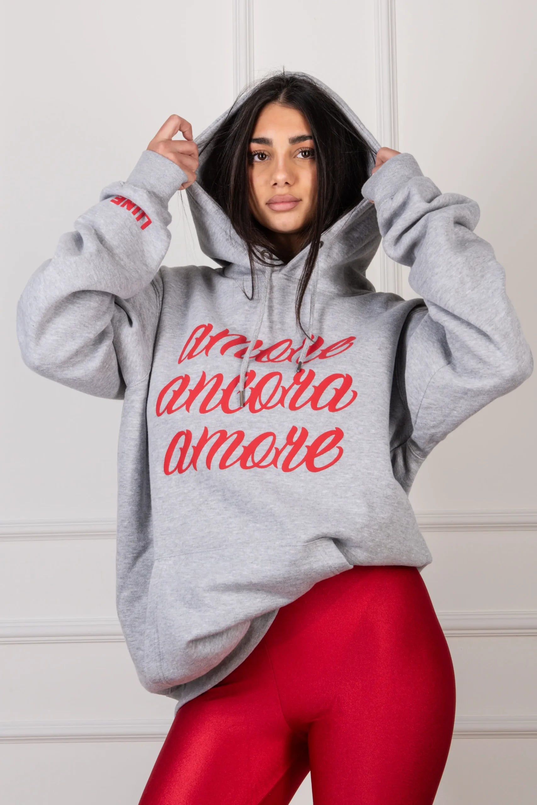Felpa "AMORE ANCORA AMORE" Grigia