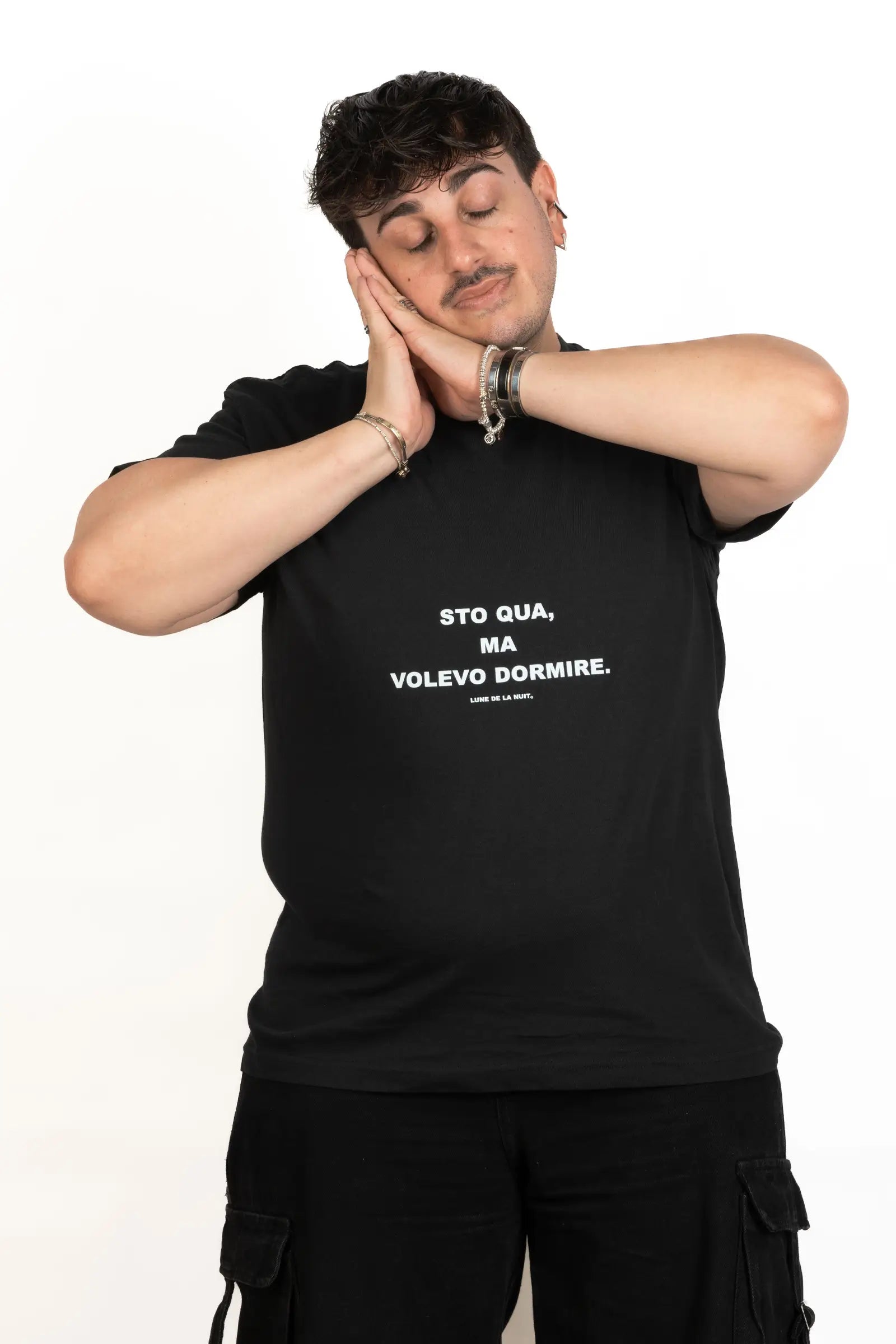 T-Shirt "VOLEVO DORMIRE" Nera